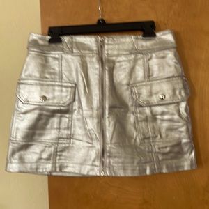 Silver metallic skirt